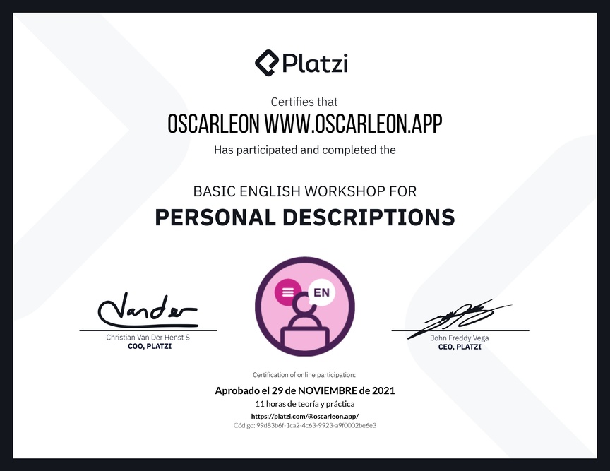 Curso de Inglés Práctico para Descripciones Personales