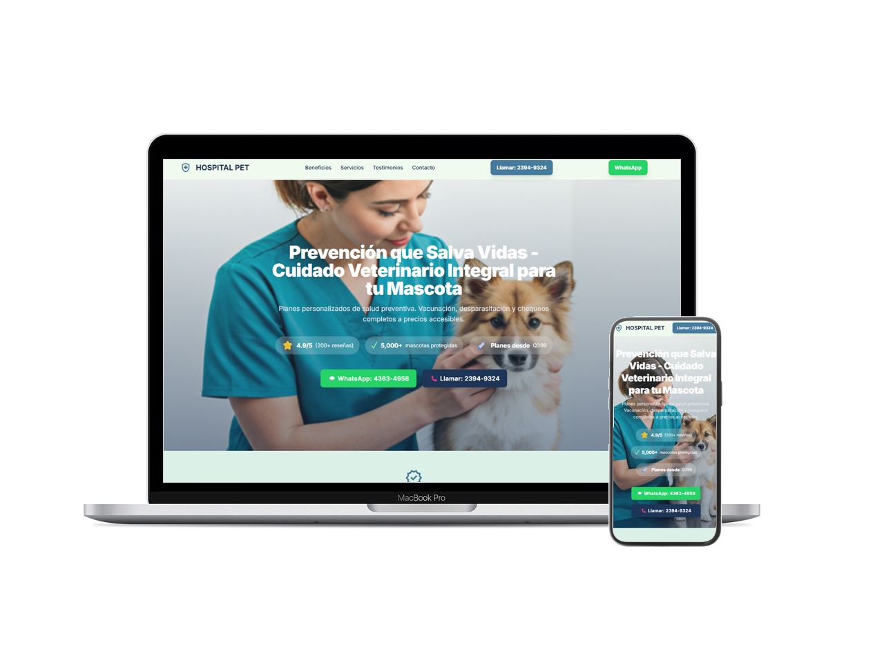 Landing Page de Planes Preventivos Veterinarios
