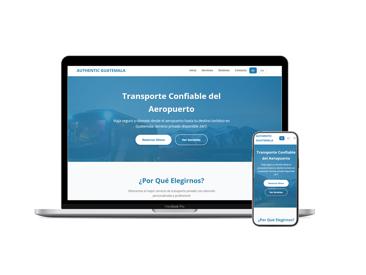 Landing Page de Transporte Turístico Privado
