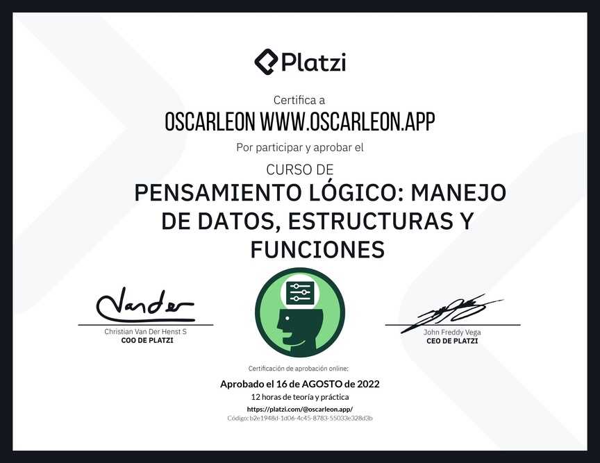 Pensamiento Lógico: Manejo de Datos, Estructuras y Funciones