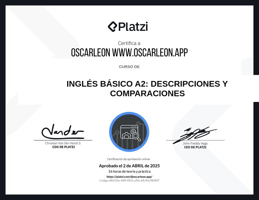 Inglés Básico A2: Descripciones y Comparaciones