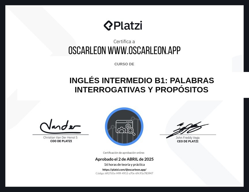 Inglés Intermedio B1: Palabras Interrogativas y Propósitos