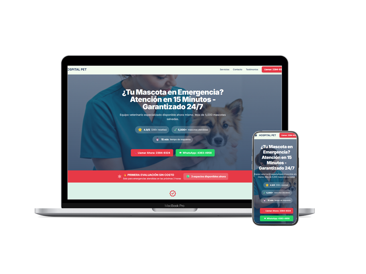 Landing Page Emergencias Veterinarias